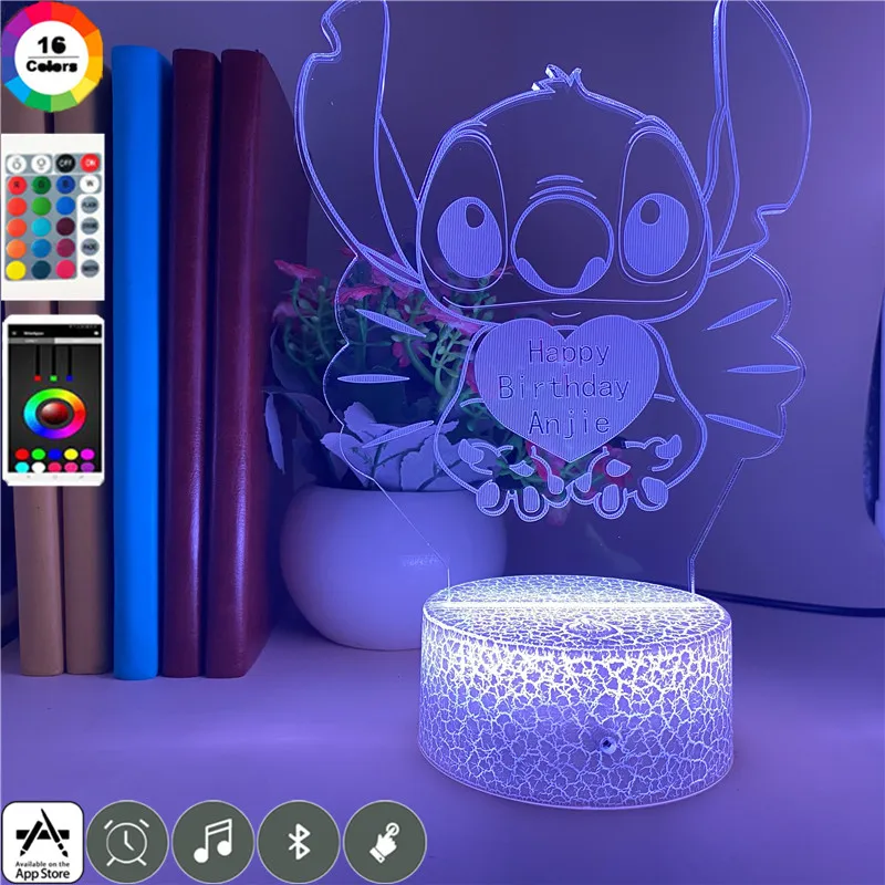 Светодиодный ночник Disney Lover Stitch с мультяшным рисунком украшение для детской