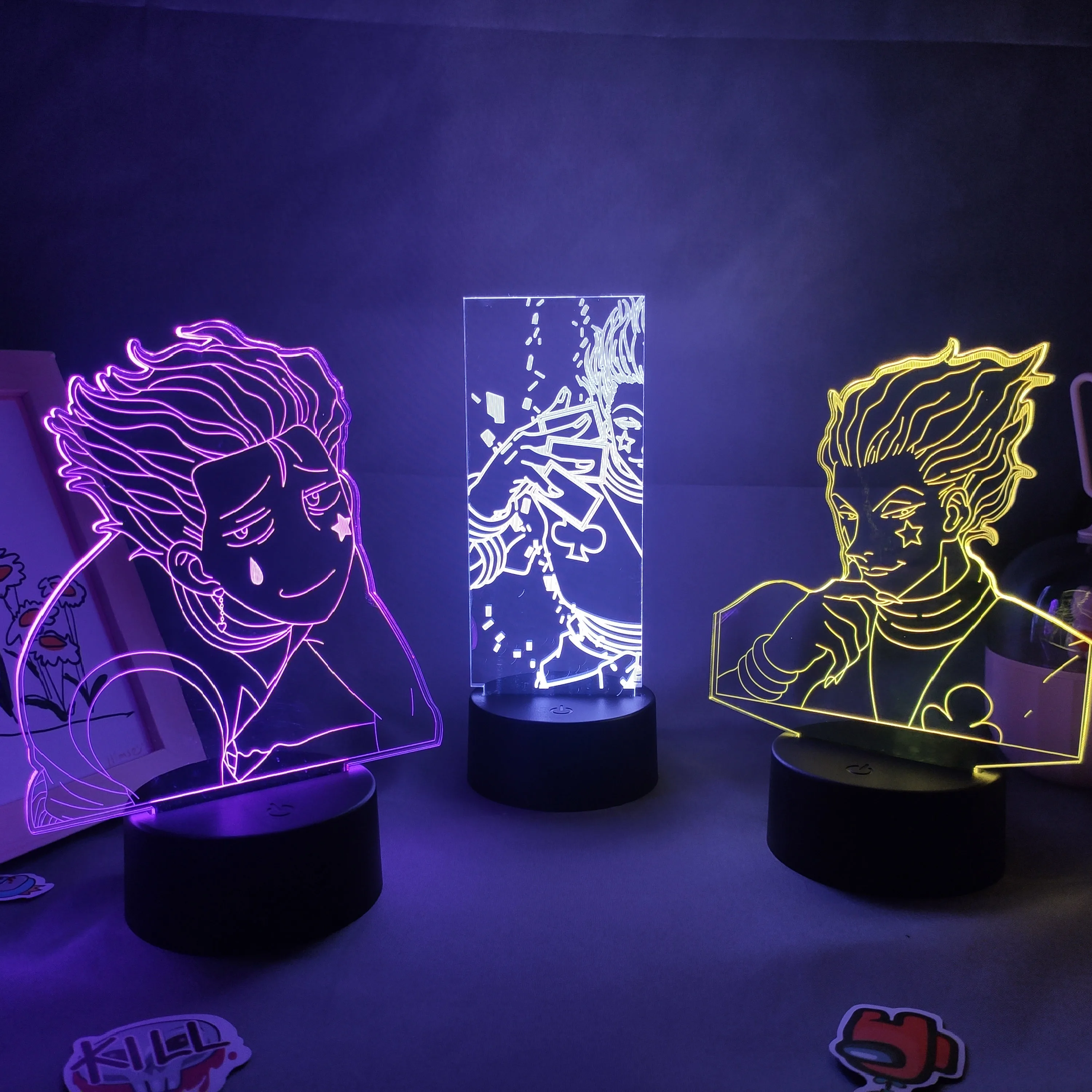 Фигурка манга хисока лавовые лампы аниме Hunter X 3D Led RGB Батарея изменение ночные