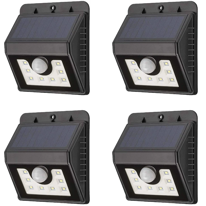 Солнечный свет Открытый датчик движения 8 Светодиодный прожектор широкоугольный