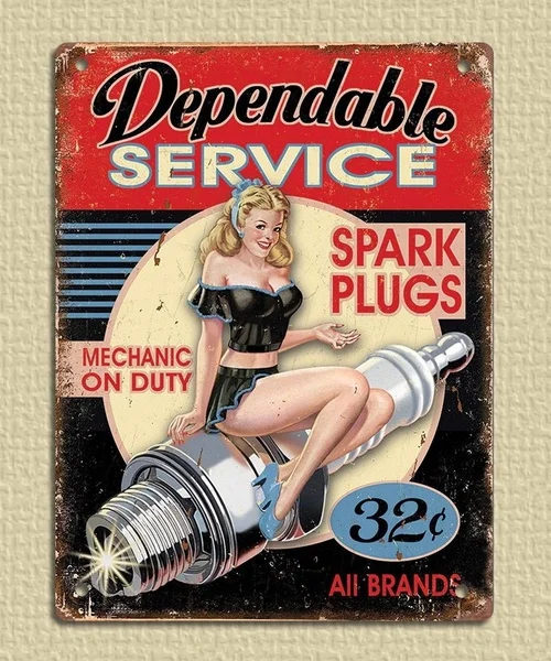 Металлический знак табличка в винтажном стиле ретро надежный сервис гараж Олово