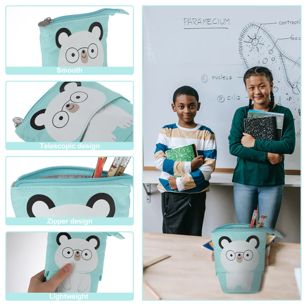 

Telescopic Pencil Holder Spectacled Bear Pattern Pencil Pouch Stationery Bag