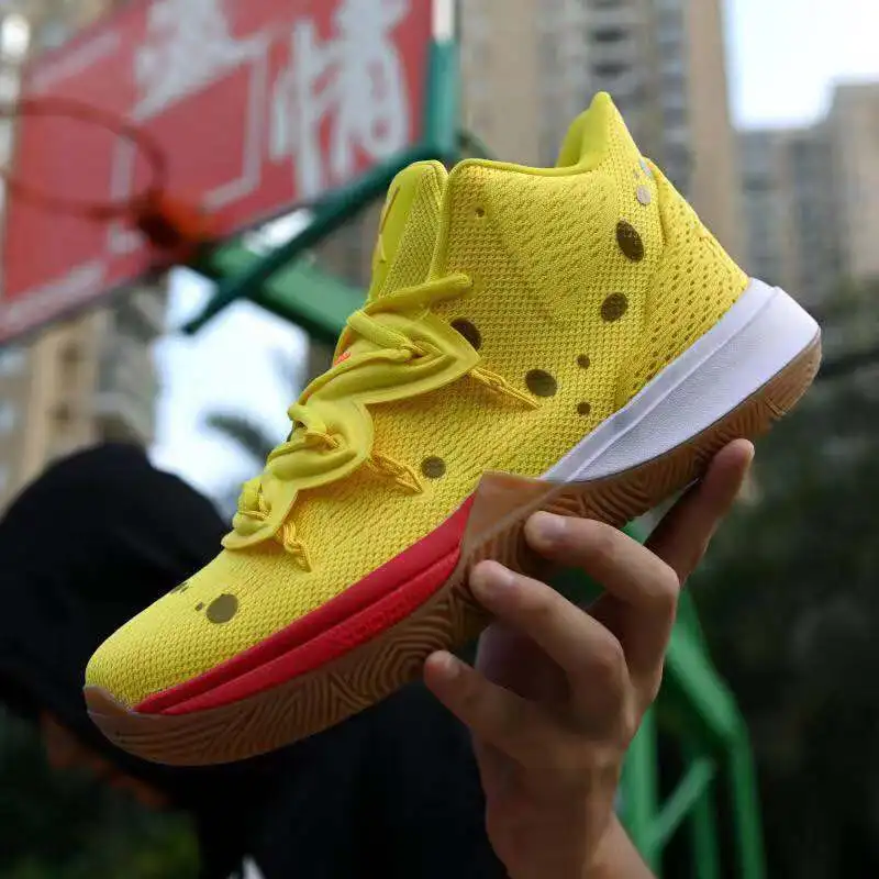 Классические мужские баскетбольные кроссовки Kyrie 5 из желтой губки розового