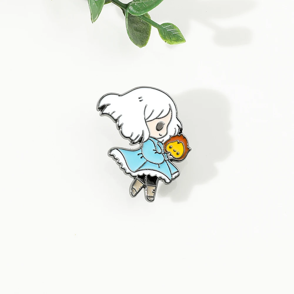 Miyazaki Hayao Howl движущийся замок Софи кальцифер металлические значки с отворотом