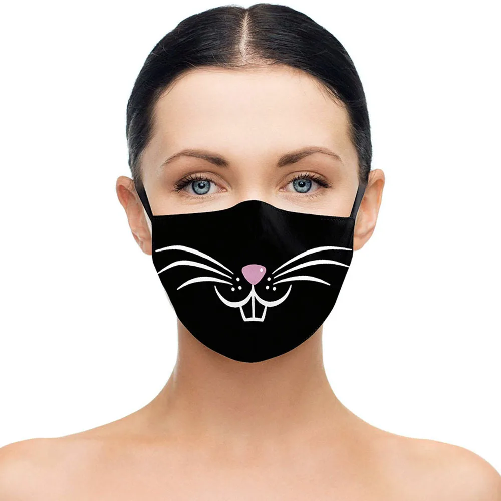 Funny Rabbit Animal Mouth Cosplay Women's Men Unisex Masks Face-Dustproof Cycling Street Spots Breathable Halloween Adult Mask |