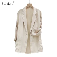 womens suit summer fashion casual jacket 2021 womens tops and shirts all match suits all match tops stitching jackets 18 35 y