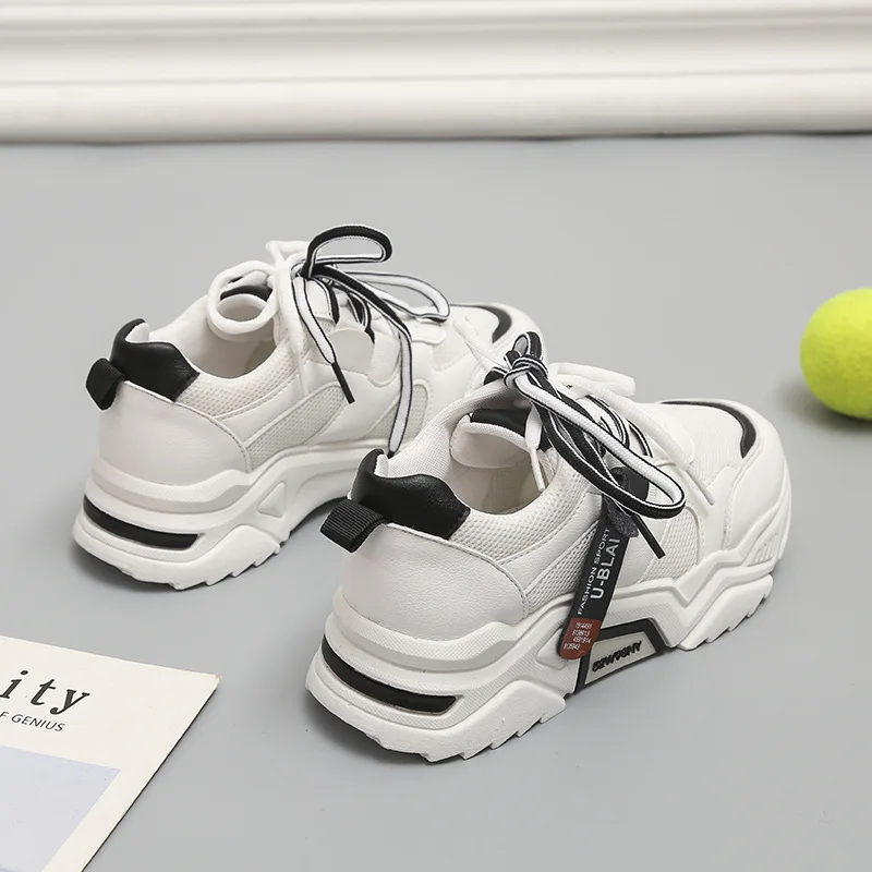 Женские кроссовки 2019 модные белые на платформе женская повседневная обувь