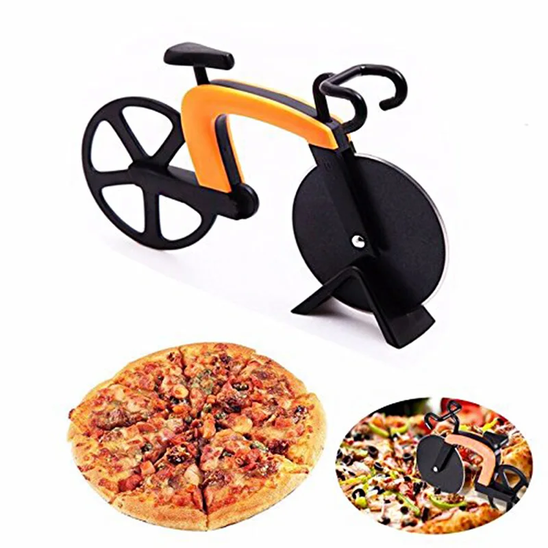 

Bicycle Pizza Cutter Wheel Stainless Steel Plastic Bike Roller Pizza Chopper Slicer Kitchen Gadget pizza cutter accessories