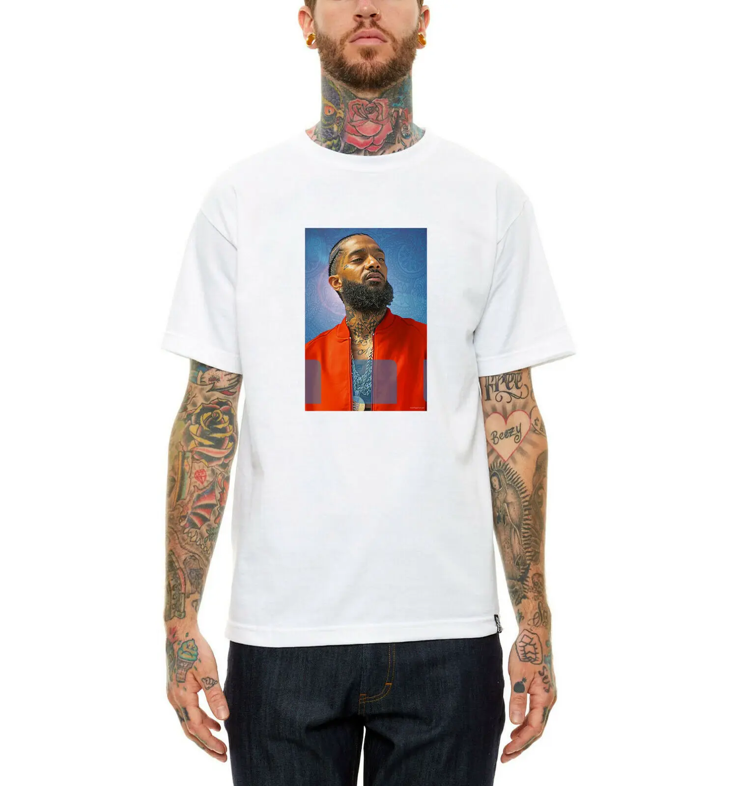 Пользовательские Nipsey Hussle искусство футболка Hypebeast футболки хип хоп уличная