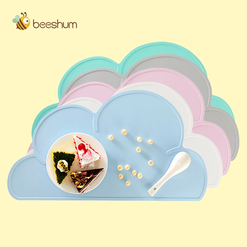 Детский водонепроницаемый силиконовый коврик beesum в форме облака детская