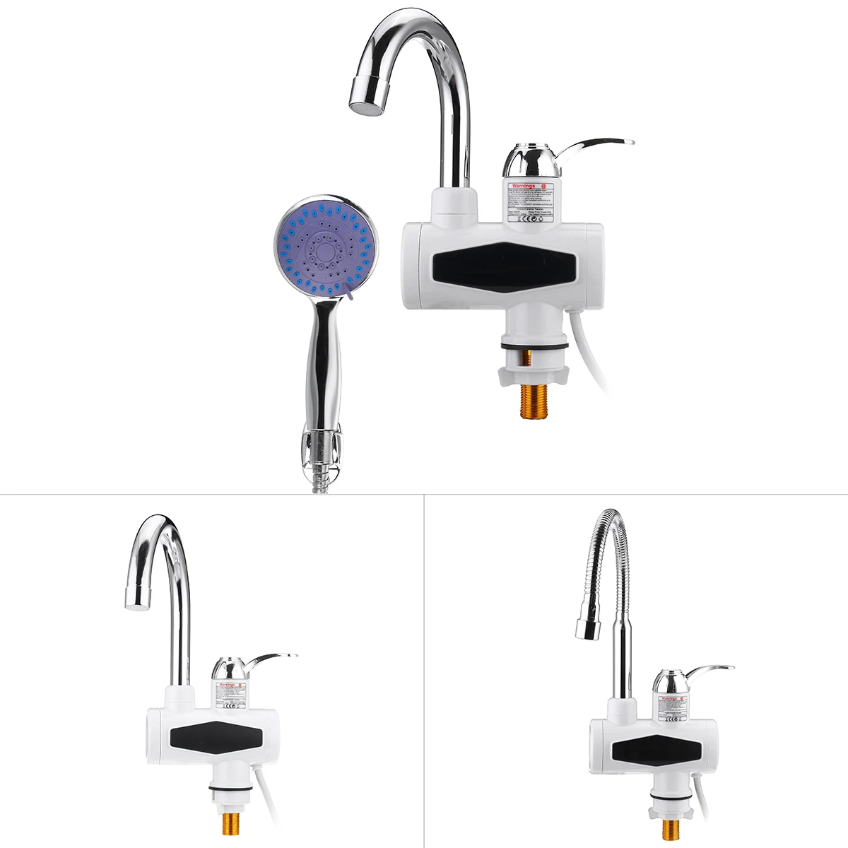 

3000W 220V LED Instantaneous Tankless Electric Hot Water Heater Faucet Bathroom Shower Kitchen Instant Heating Tap EU Plug
