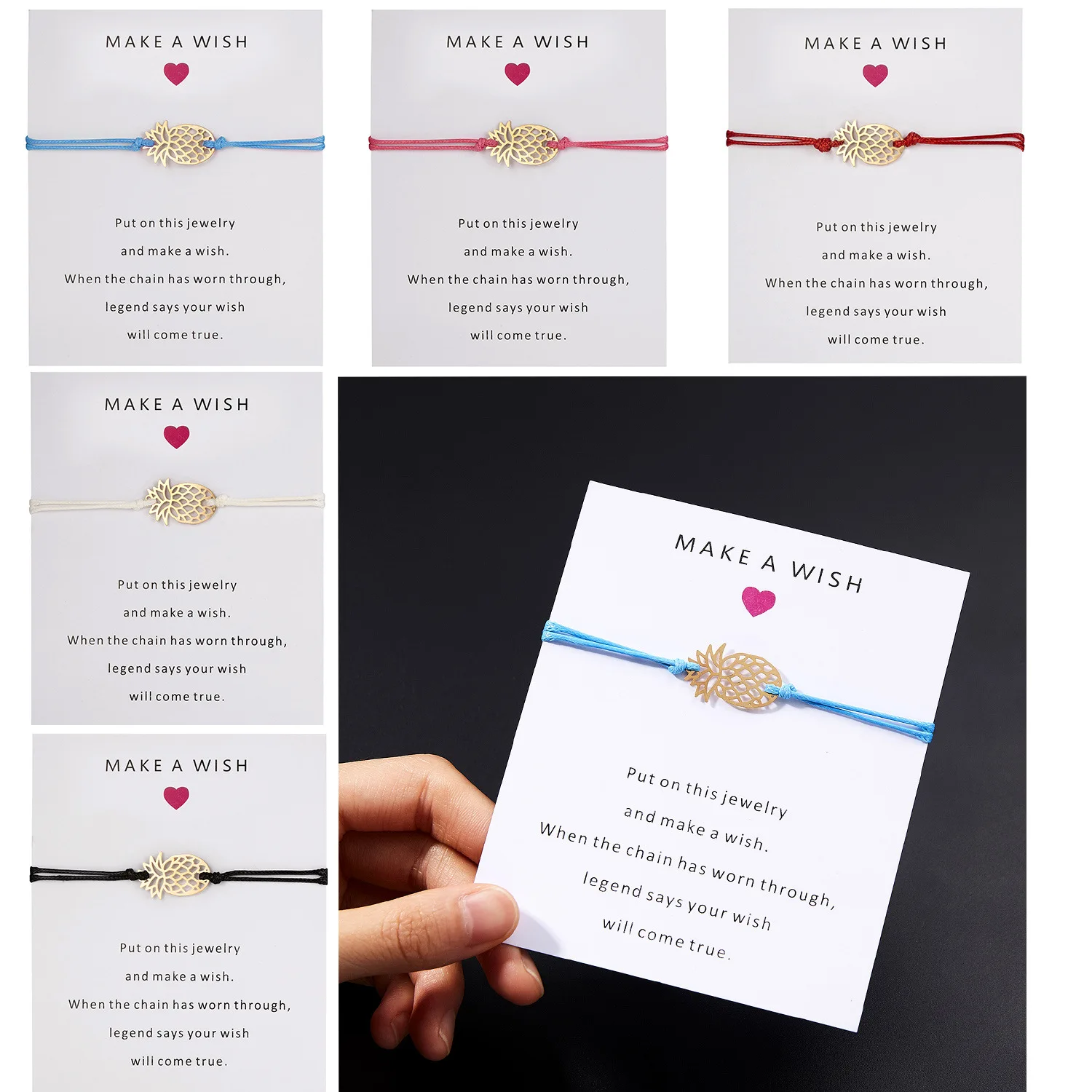 Ананас браслеты с подвесками Регулируемый 5 Цвета ювелирные изделия для мужчин