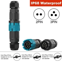 ip68 wire plug cable waterproof connector 2pin 3pin 3 5 10mm lighting connectors for outdoor led strip landscape path lighting