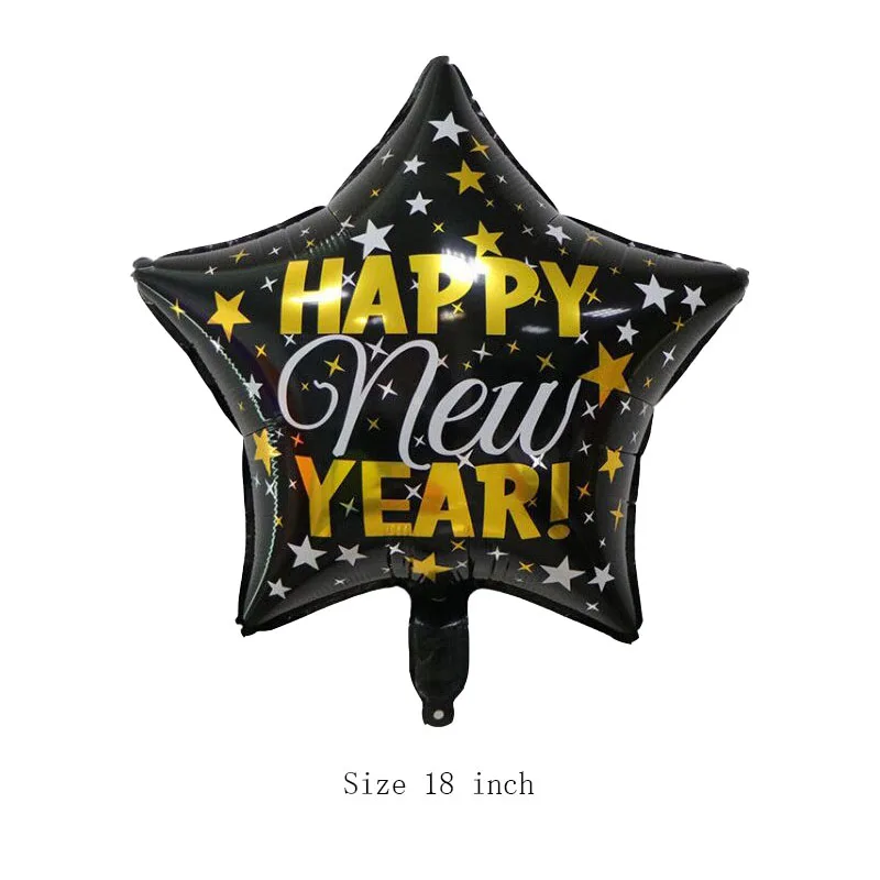 18inch star Новогодние фольгированные шары, бутылка, радужные шары, новогодние украшения, черная звезда, испанский год, вечерние гелиевые шары - Цвет: 18inch star