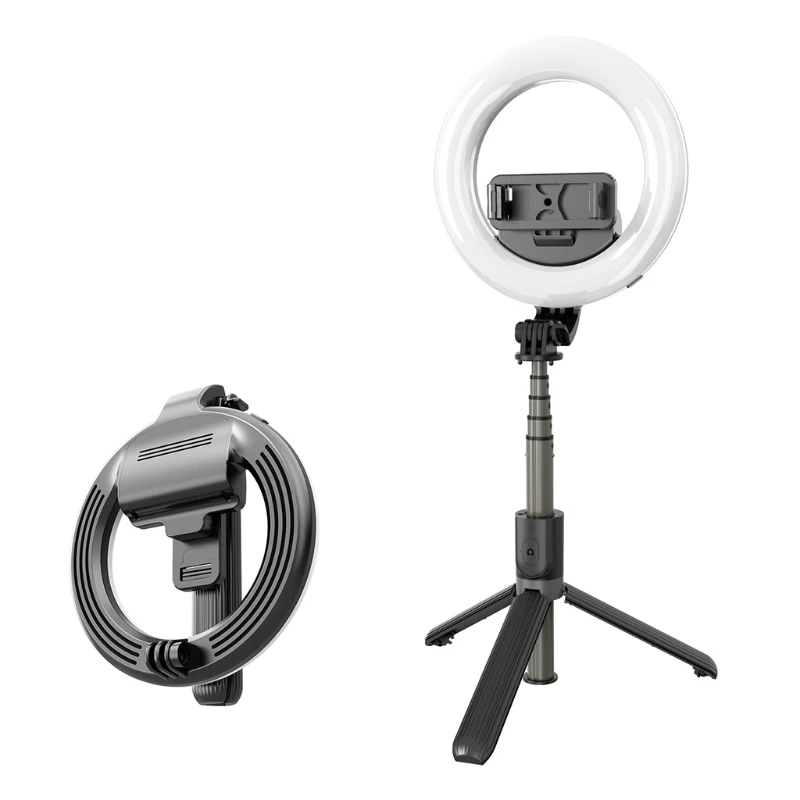 

1 Pc Selfie Stand Phone Holder LED Ringlight Dimmable Rechargeable Selfie Stand For Makeup Live Streaming Shooting Video H052