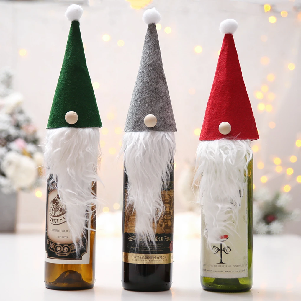 Рождественская Крышка для винной бутылки Santa Gnome Рождественское украшение милая