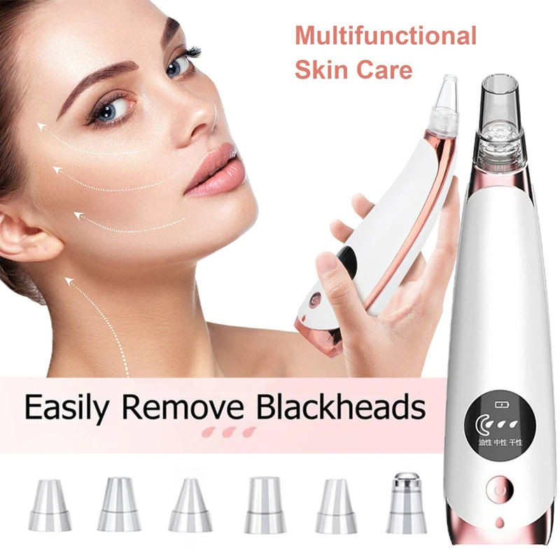 

Portable Blackhead Cosmetology Apparatus 6 ln 1 Set Remove Nose Blackheads Deep Blackhead Cleansing Multipurpose Skin Machine
