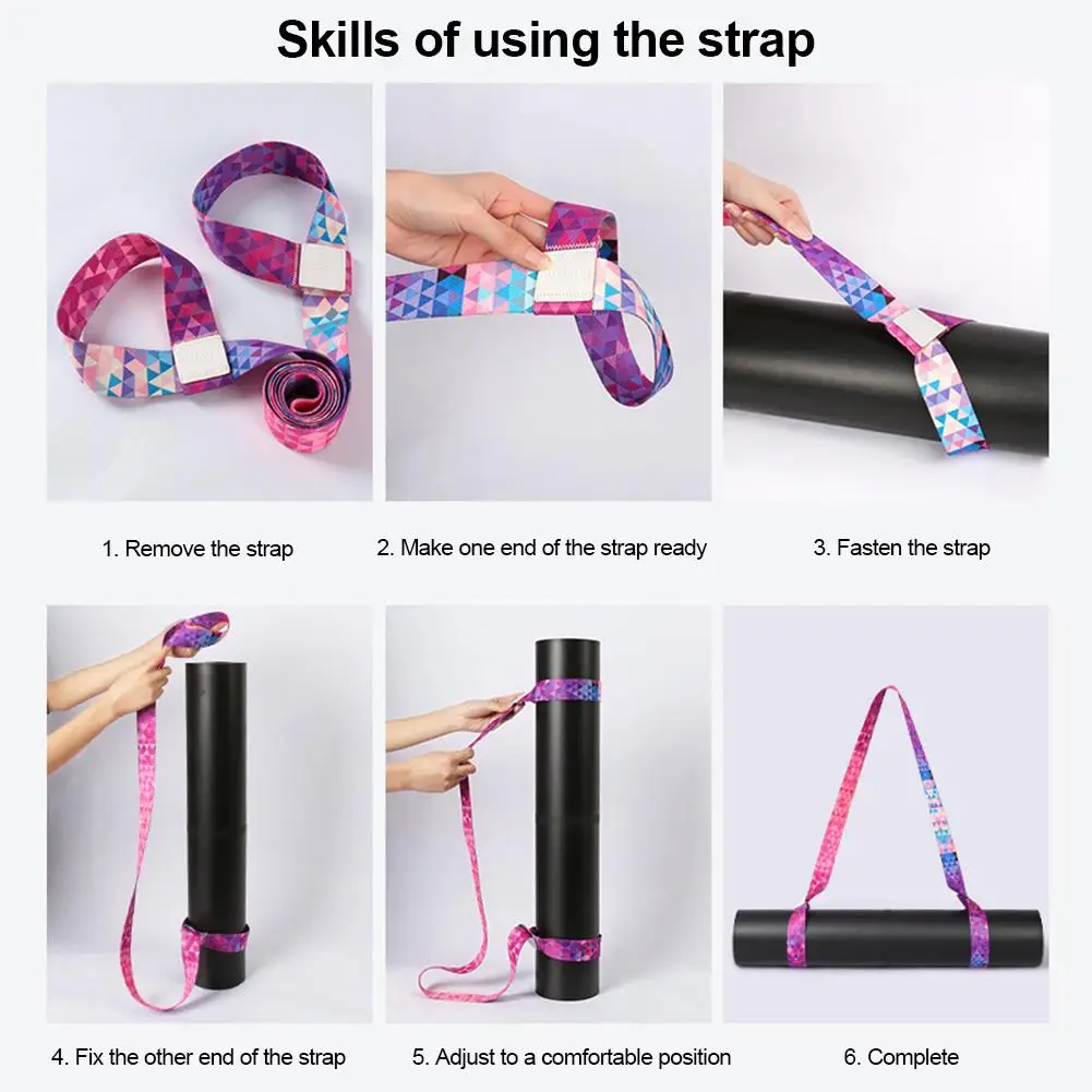 

Yoga Mat Strap Belt Yoga Adjustable Shoulder Strap Sports Sling Shoulder Carry Belt Exercise Stretch Fitness Elastic Yoga Belt