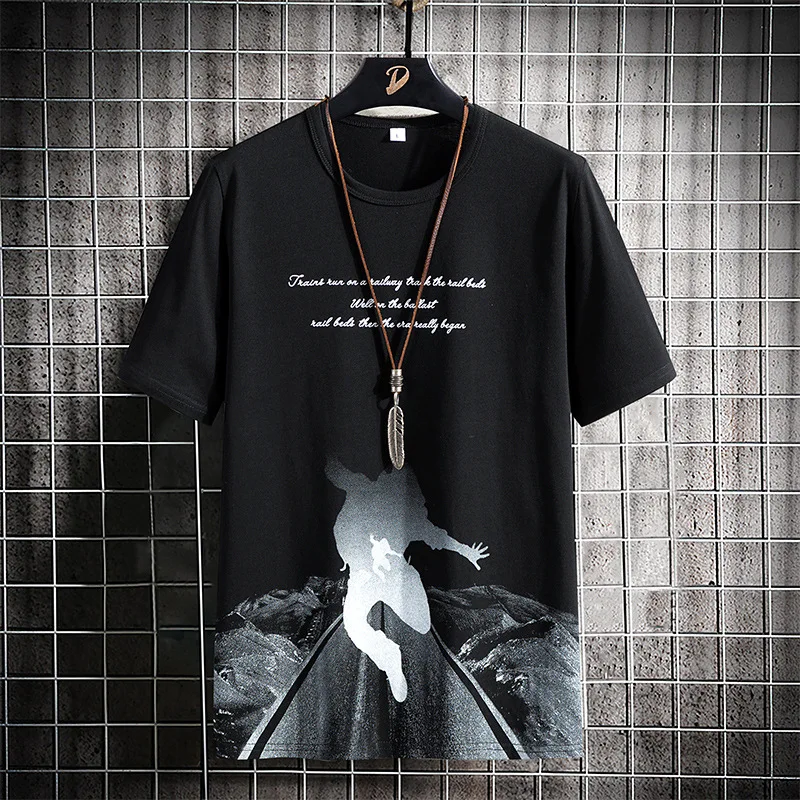 

T-shirt men's summer 2021 new trendy brand trend cotton casual half-sleeved clothes loose Korean compassionate