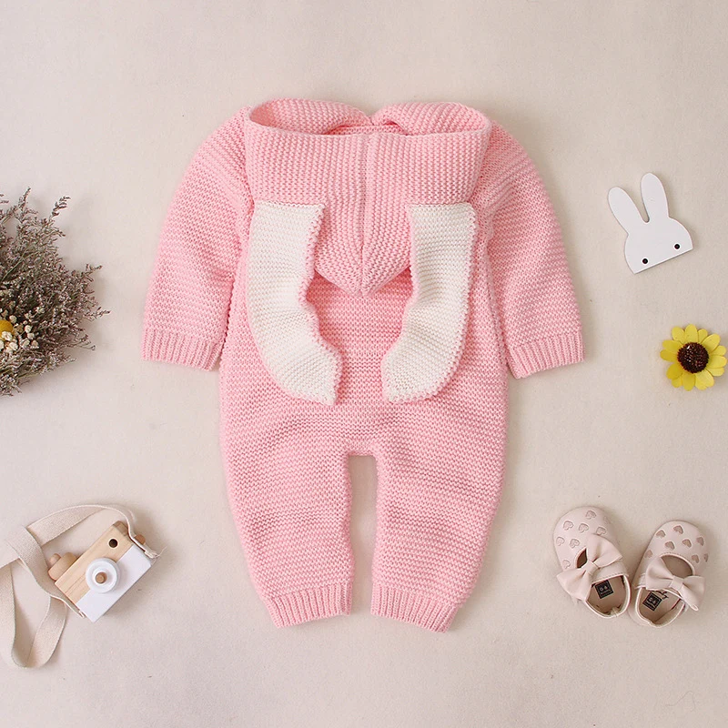 

Baby Clothes 2020 Winter Baby Romper Autumn Knitting Hooded Newborn Baby Girls Clothes For Baby Boys Jumpsuit Clothes 0 3 6 Mont