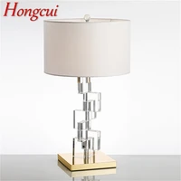 hongcui nordic creative table lamp contemporary crystal led decorative desk light for home bedside bedroom