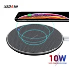 Светодиодное умное Беспроводное зарядное устройство QI для iPhone 11 12 Pro XS XR Max 8 Plus Airpods Huawei P40 Nova 5T Samsung S8 S9 S10, быстрая зарядка