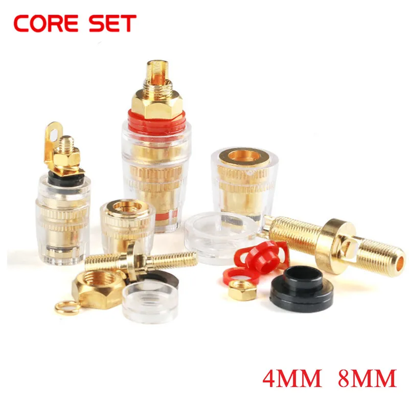 Позолоченный медный разъем типа банан 4 мм нить средний усилитель динамик лопата