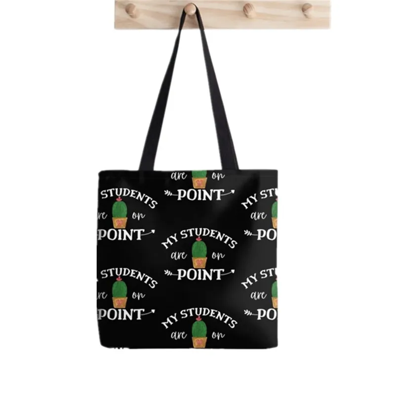 

Shopper My Students Are On Point Printed Tote Bag women Harajuku shopper Funny handbag girl Shoulder shopping Lady Canvas Bag