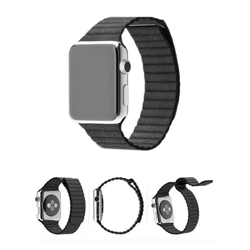 Ремешок из натуральной кожи с магнитной петлей для apple watch band 38/42 мм и для apple watch 4 44/40 мм браслет для iwatch series 3 2 1