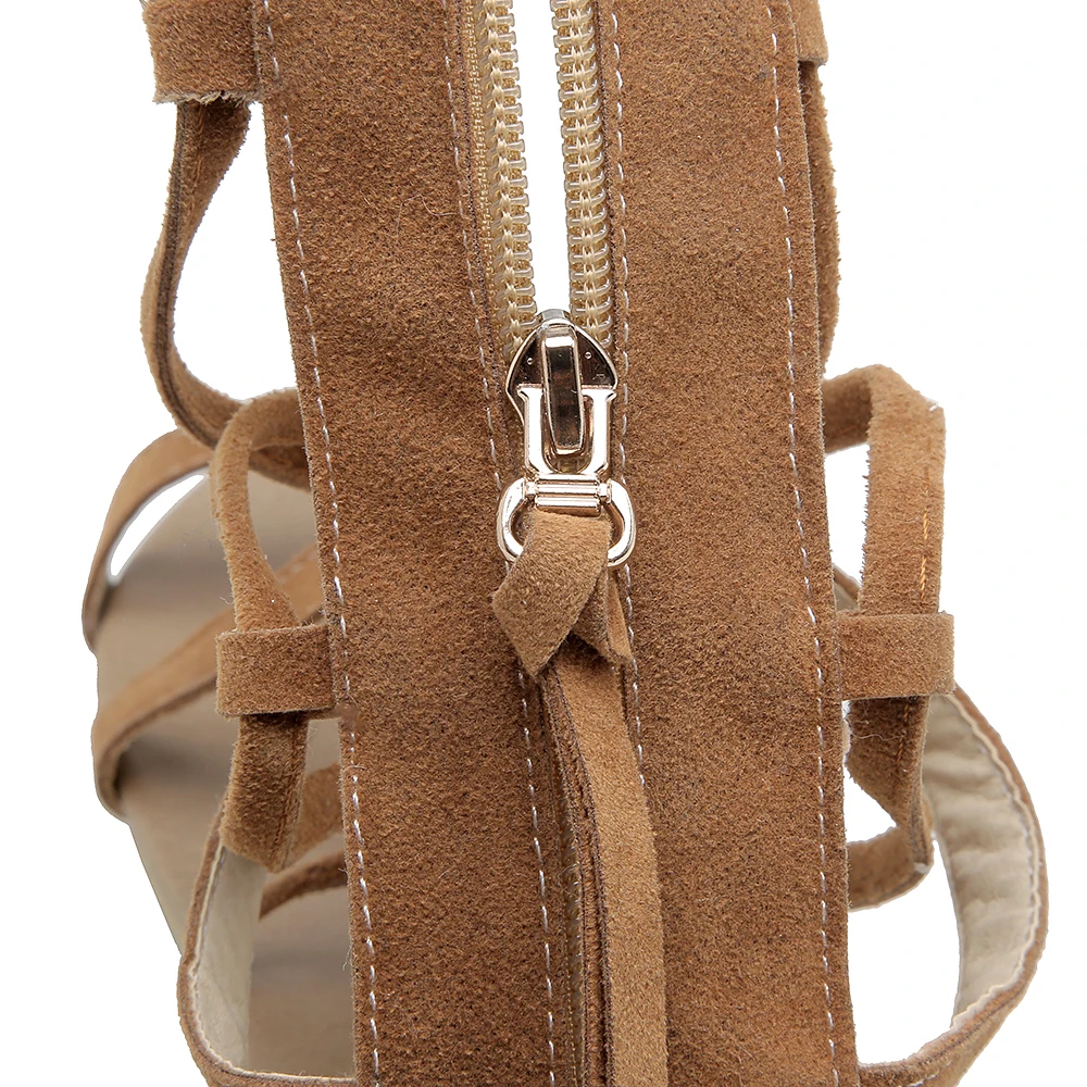

ENMAYER Fashion New styleSexy Woman Summer roman Flat with Bohemian cross belt sandals Zip fastener Size 34-46 ZYL033