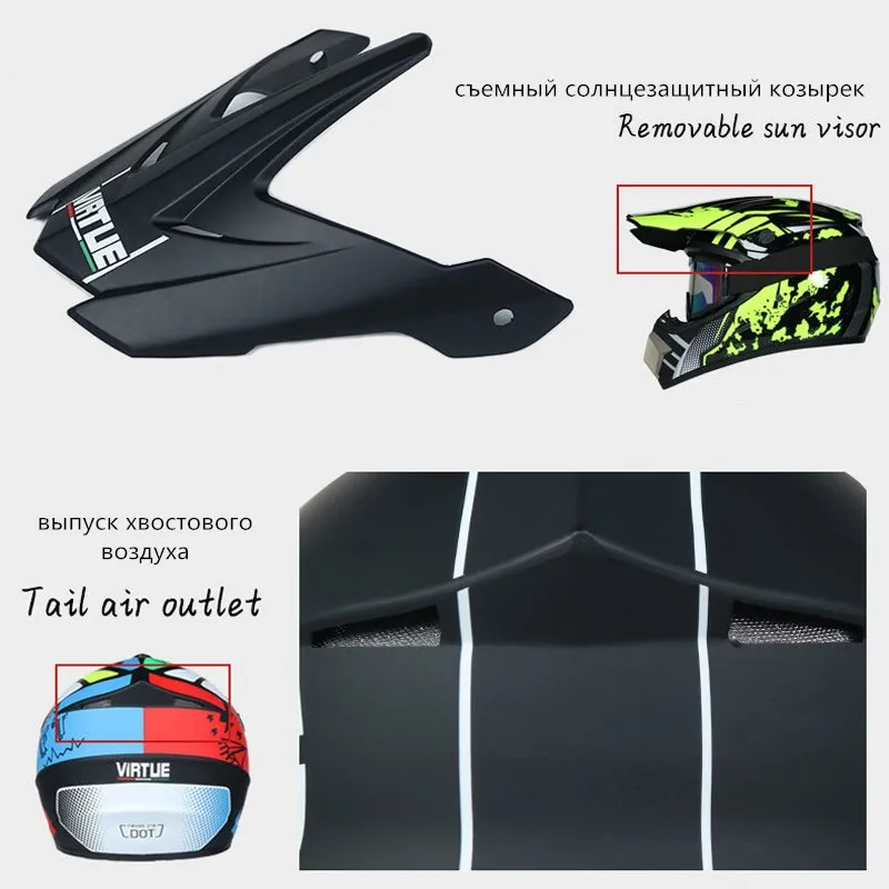 Мотоциклетный шлем Motocros Kask гоночный классический для мотокросса и спуска с горы