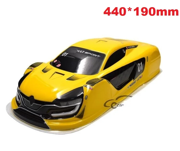 Цвет: желтый Новейший 1/10 rc автомобильный Корпус Корпуса для 1:10 гоночного автомобиля 94111 Ширина: 190 мм/195 мм несколько вариантов - Цвет: Цвет: желтый