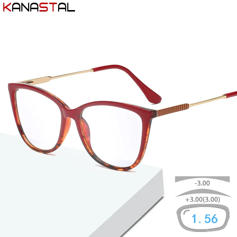 

Women Blue Light Blocking Glasses TR Metal Cat Eyeglasses Frames CR39 Lens Prescription Eyewear Myopia Hyperopia Reading Glasses