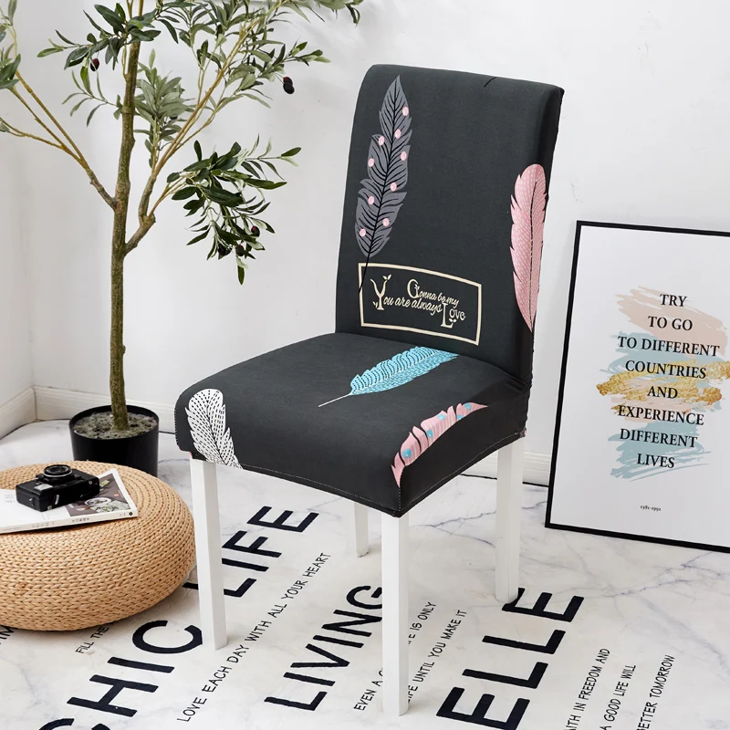Эластичные чехлы на стулья из спандекса с цветочным принтом анти грязный чехол