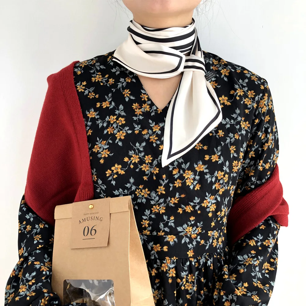 

Silk Scarf Women Shawls Wraps Fashion Small Hair Neck Hijabs Foulard Scarves Female Lady bufanda seda mujer echarpe ete soie