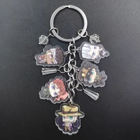 jojo s bizarre adventure korean style acrylic anime key ring cartoon keychain flash beads boy girl birthday women party gift