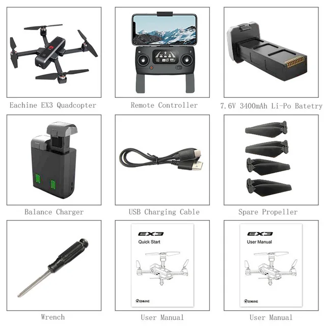 1 battery Eachine EX3 gps 5G WiFi FPV с 2K камерой оптический поток OLED RTF переключаемый дистанционный бесщеточный складной Радиоуправляемый Дрон Квадрокоптер - Цвет: 1 battery