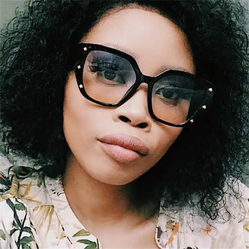 New Fashion Square Sun Glasses Women Men Brand Designer Cute Rivet Punk Style White Sunglasses Lady PC Frame Shades UV400 | Аксессуары