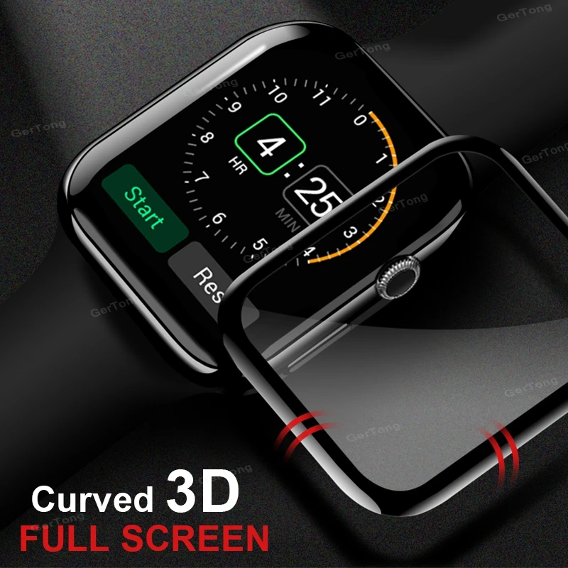 Защитное стекло для Apple Watch 5/6 44/40 мм с полным покрытием изогнутыми краями |