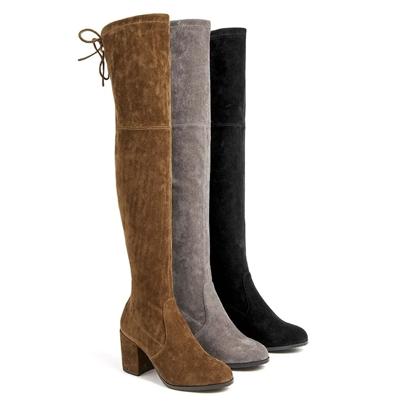 

2021 new boots women's autumn winter knee boots women's elastic boots women's boots long tube high heel boots