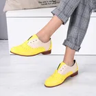 Женские туфли-Броги из искусственной кожи, лоферы, Мокасины, офисная обувь, 2021, 43, туфли без каблуков ручной работы