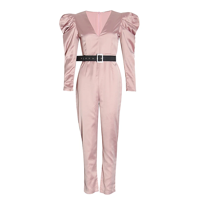 Женский облегающий комбинезон TWOTWINSTYLE с v-образным вырезом длинными