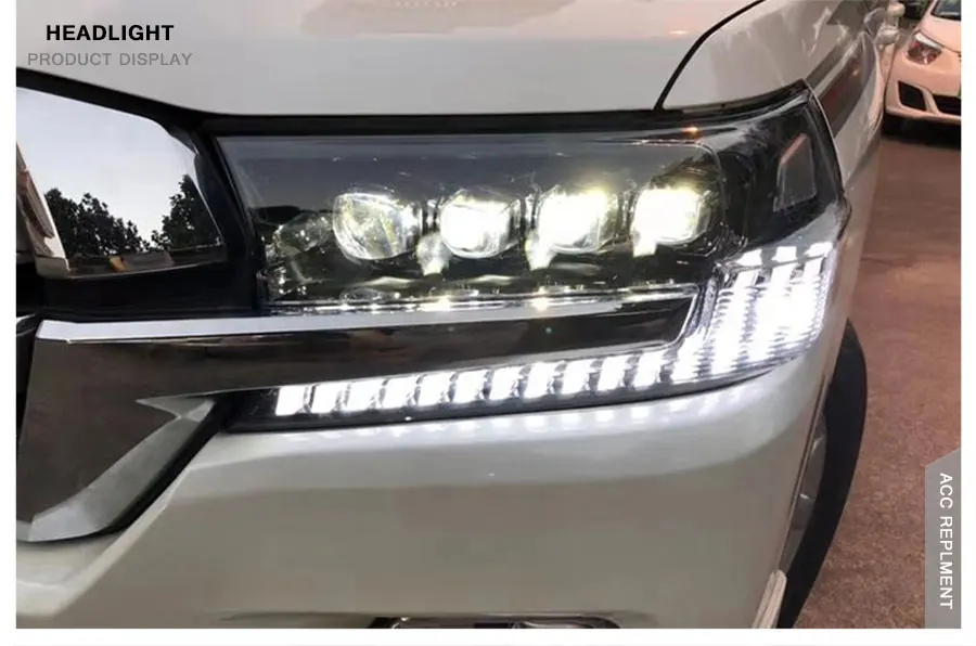 2 шт. светодиодный фары для Toyota Land Cruiser- светодиодный Автомобильные фары ангельские глазки все светодиодный протовотуманная подсветка Габаритные огни