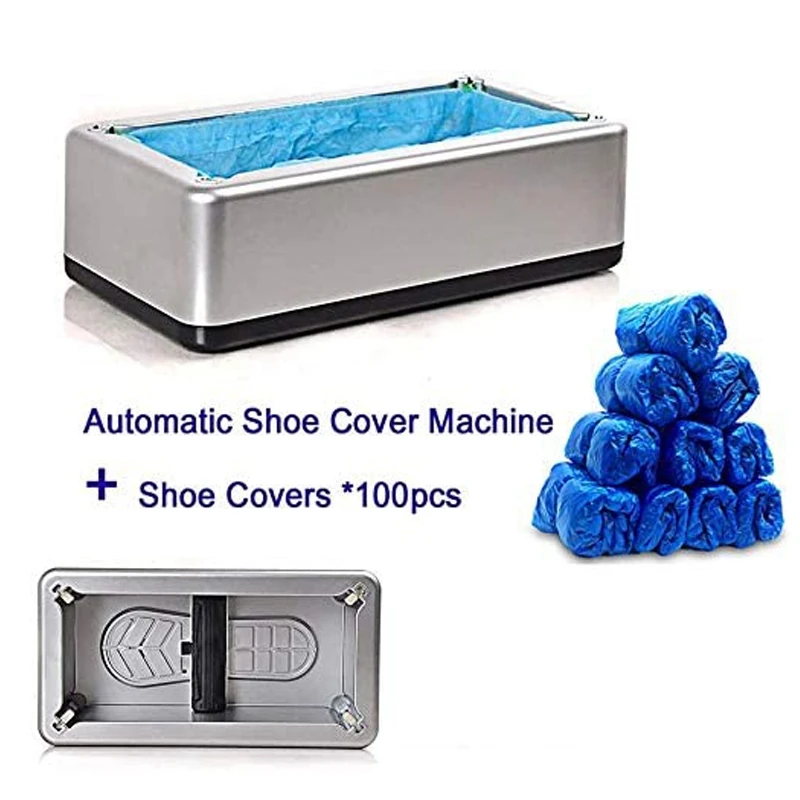 

AUAU-Automatic Shoe Cover Dispenser Portable Boot Cover Shoes Cover Machine with 100 Pcs Disposable Overshoes for Household