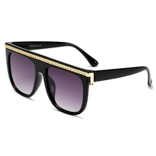 Brand Design Fashion Sunglasses Vintage Flat Top Square Sun Glasses Women Men Luxury Sunglass UV400 
