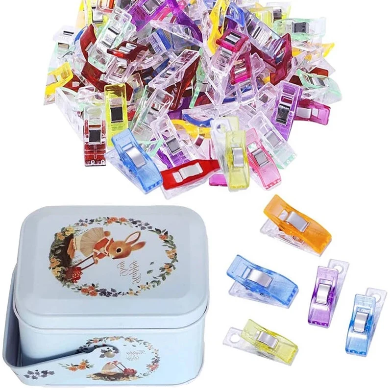 

Nonvor 30 Small Plastic Clips +50 Middle Quilt Clips Job Foot Case Multicolor Hemming DIY Crafts Patchwork Sewing Clip Tools