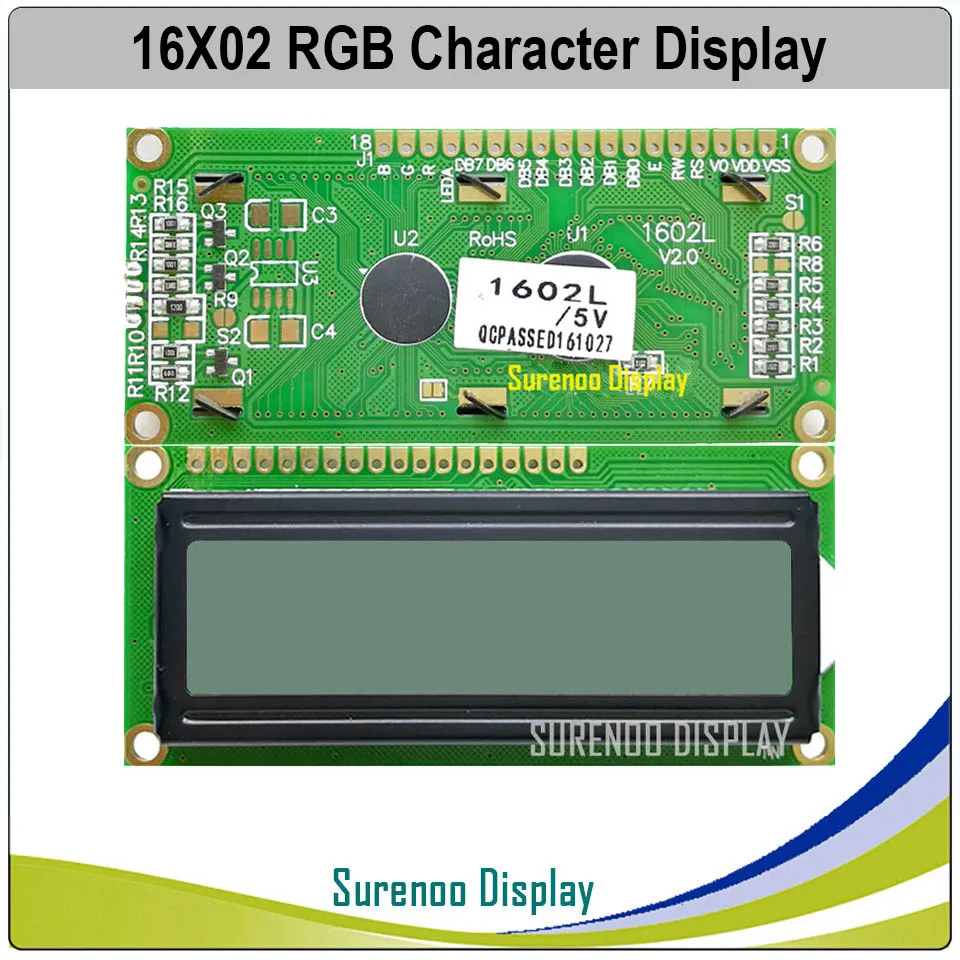 162 16X2 1602 5,0 V3,3 V символьный ЖК-модуль экран LCM FSTN отрицательный с 7 цветами RGB подсветки (RGB на черном) (art.: 7a9610167) - 7a9610167