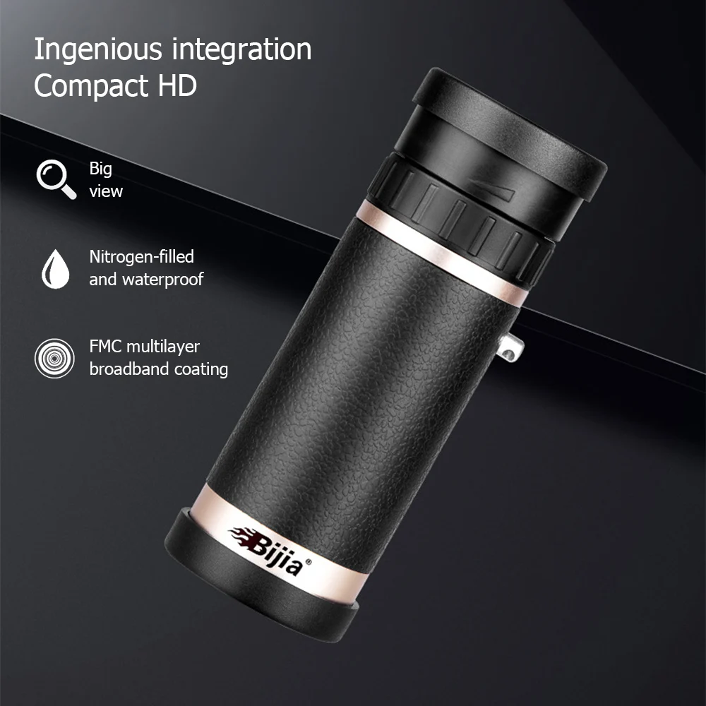 

BIJIA 621 Monocular Metal Texture Wide Angle Portable High-powered Telescope Rotating Eye Mask Waterproof Outdoor Bird Watching