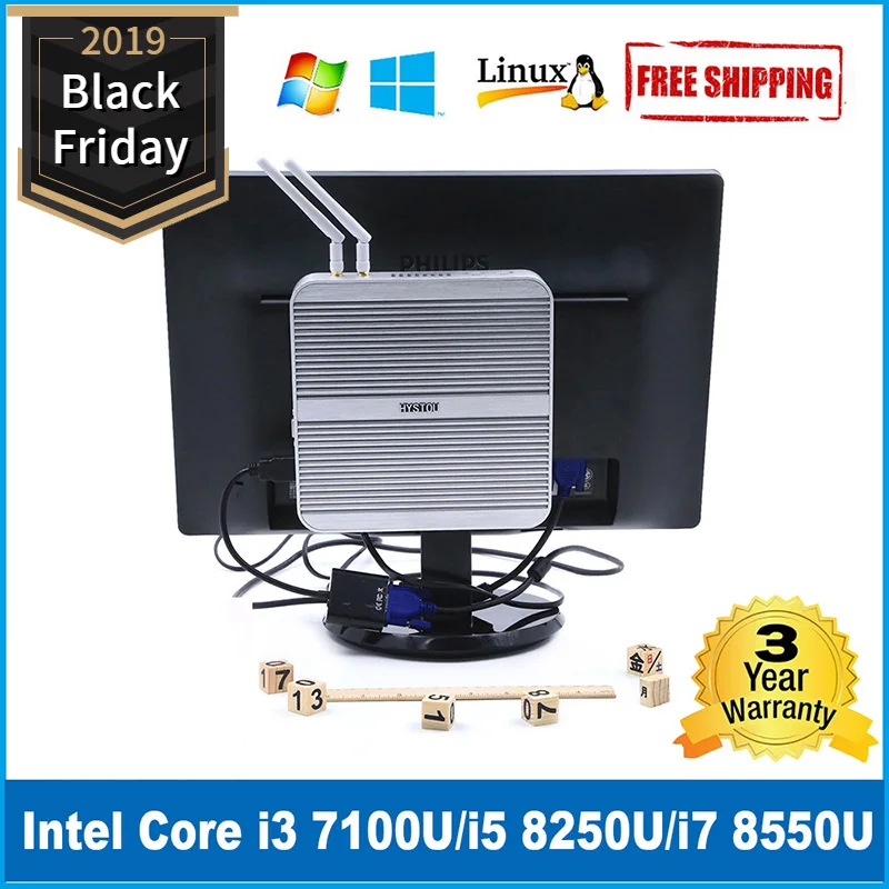 

Безвентиляторный Компьютер, Intel Core i5 8250U, mini-i5 7200U Kaby Lake, i3 7100U, Windows 10, настольный Barebone-ПК i7 8550U
