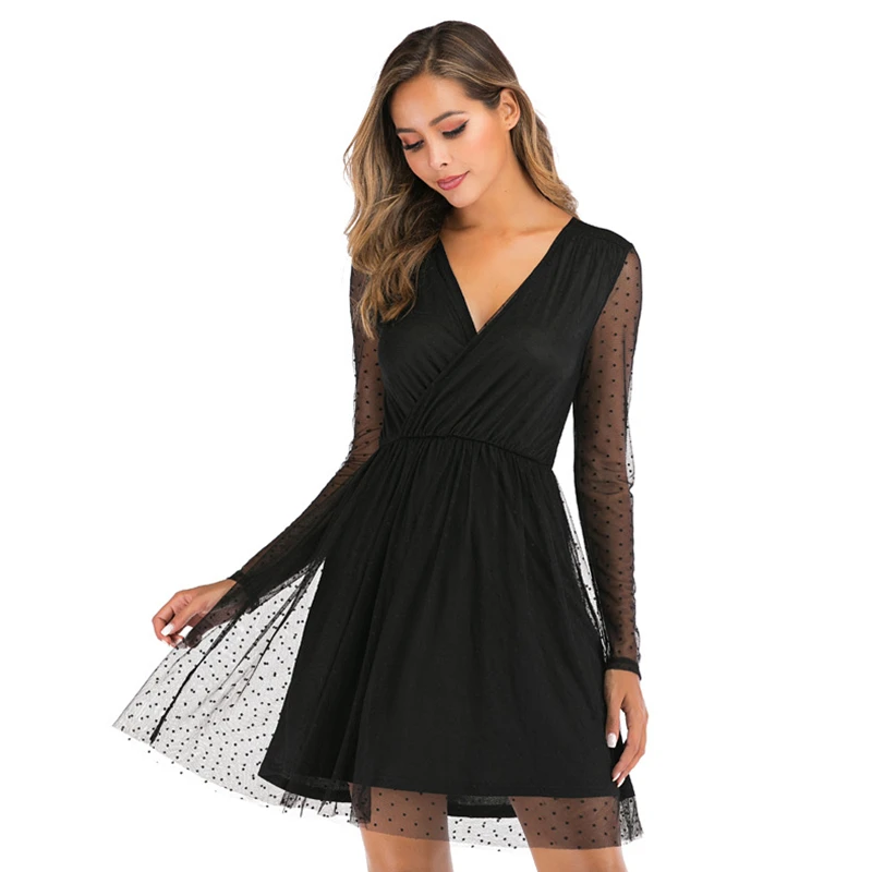 Платье 2019 Новое Женское осеннее и зимнее благородное элегантное модное тонкое