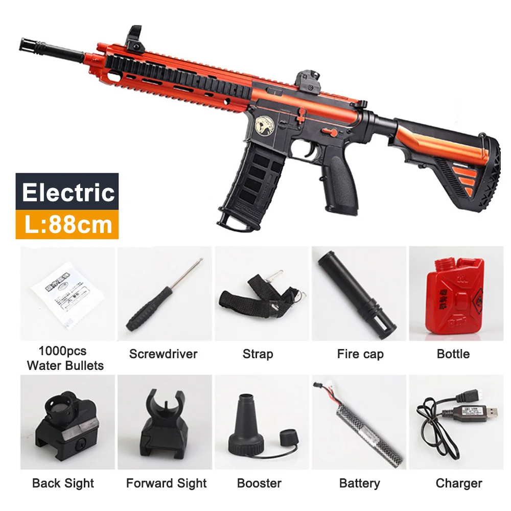 Orange Уличные пластиковые игрушки пистолет M416 водяной пистолет Электрический взрыв Пейнтбол свободный переключатель может запускать винтовку Детский Рождественский подарок для мальчиков - Цвет: Orange